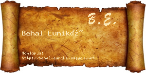Behal Euniké névjegykártya